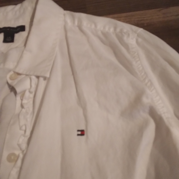 Button Down Ruffle Blouse - Picture 2 of 4